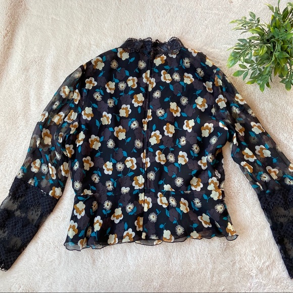 Anna Sui For Anthropologie Victoriana Silk Blouse - Picture 3 of 8